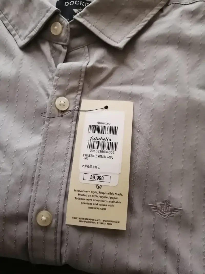 Camisa Dockers Slim Fit Gris, nueva , talla L - 2