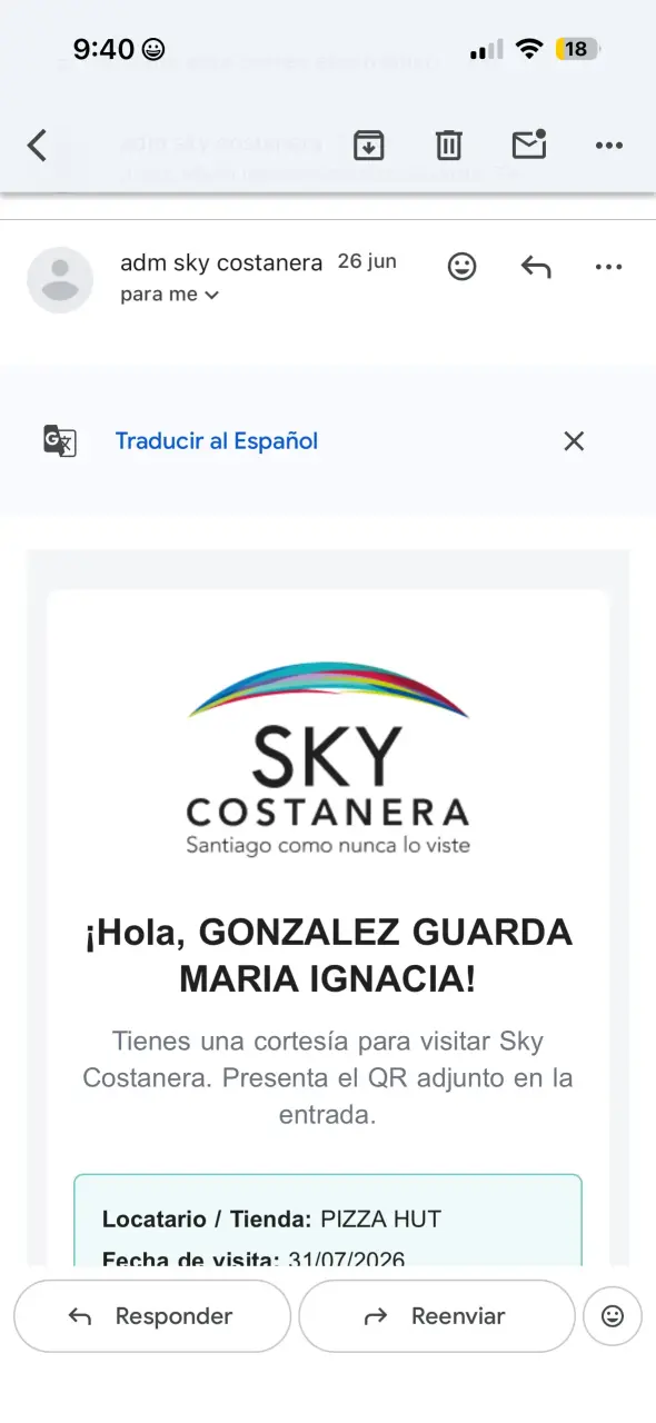 Entrada sky costanera