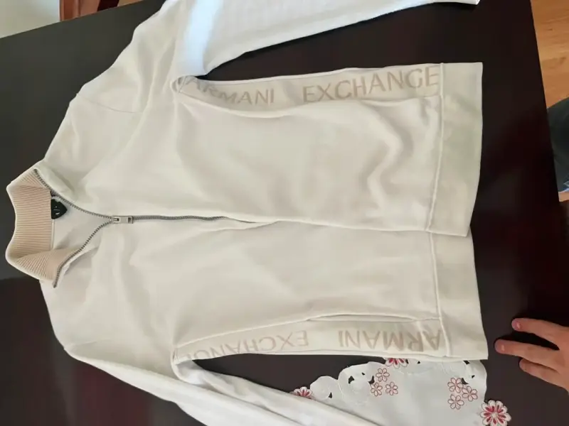 Chaqueta Armani Exchange blanca con cierre - 2