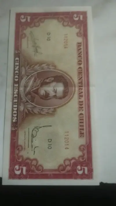 Billete antiguo de 5 escudos de Chile - miniatura 1