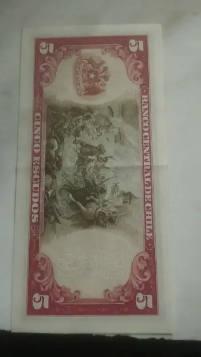 Billete antiguo de 5 escudos de Chile - miniatura 2