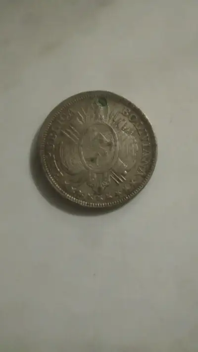 Moneda antigua de medio boliviano - miniatura 2