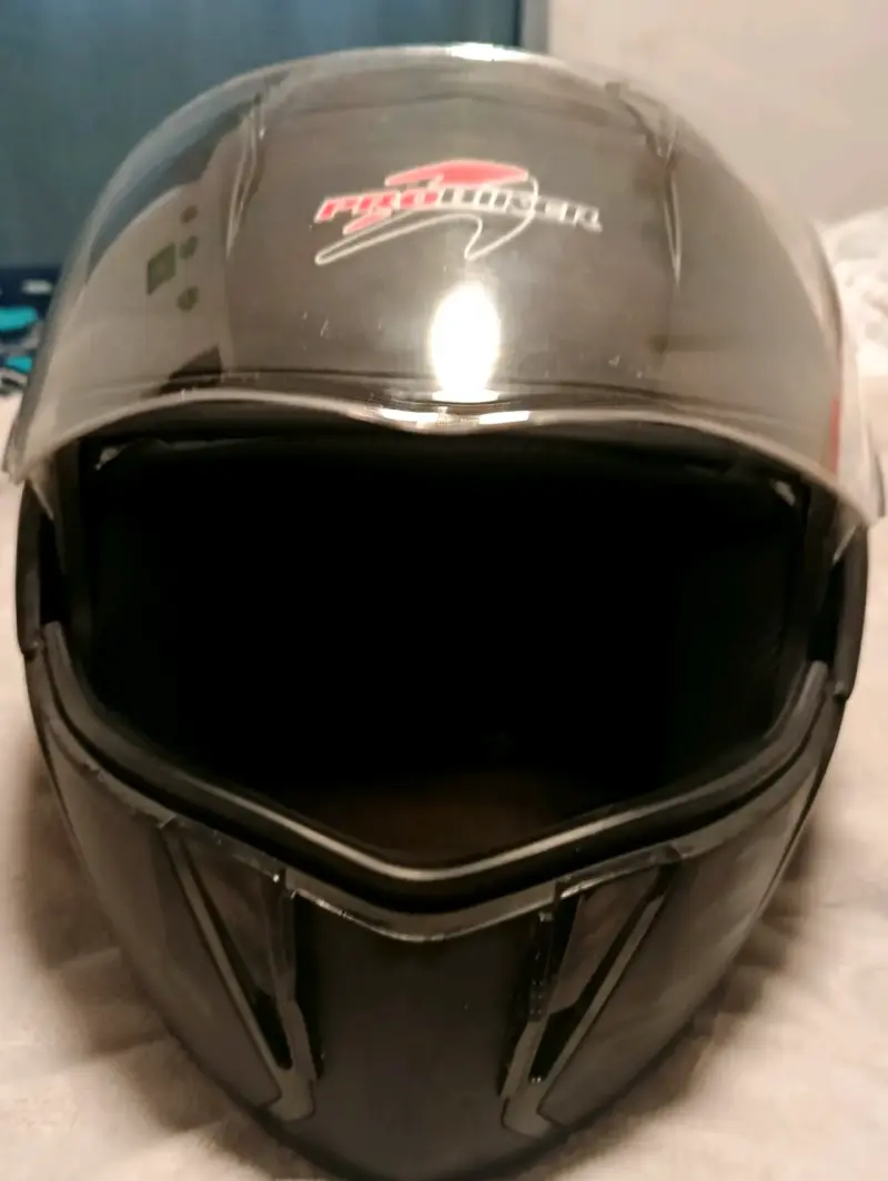 Casco de moto negro ProBiker con visera - 1