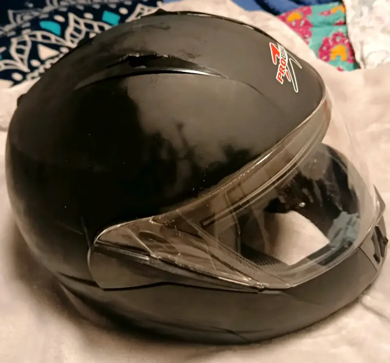 Casco de moto negro ProBiker con visera - 3