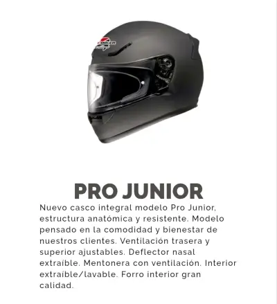 Casco de moto negro ProBiker con visera - miniatura 5