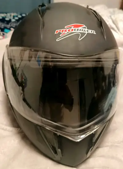 Casco de moto negro ProBiker con visera - miniatura 6