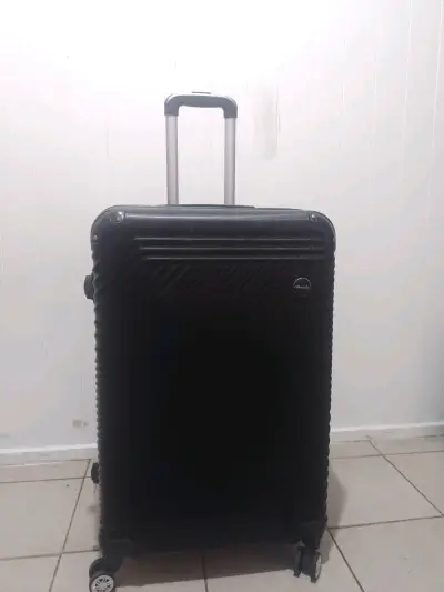 Maleta de viaje grande negra con ruedas giratorias - miniatura 1