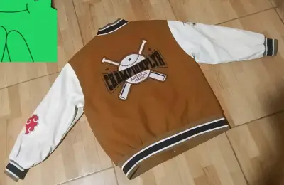 Chaqueta estilo university marrón y blanca Zara - miniatura 2