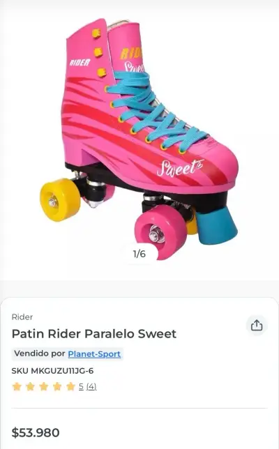 Patines Quad Fucsia Rider Sweet Talla 35 - miniatura 1