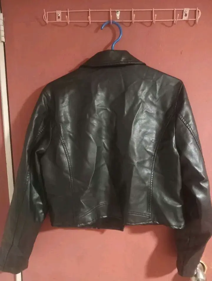 Chaqueta de curina negra estilo biker Rolly Go - 2