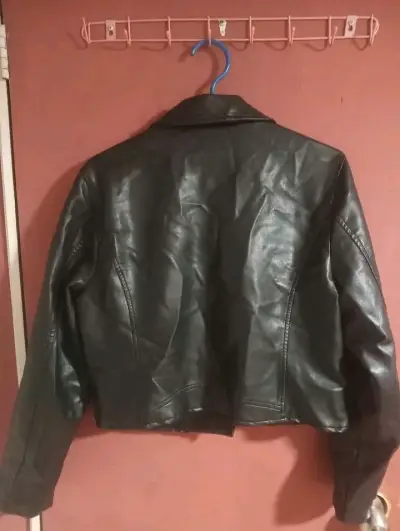 Chaqueta de curina negra estilo biker Rolly Go - miniatura 2