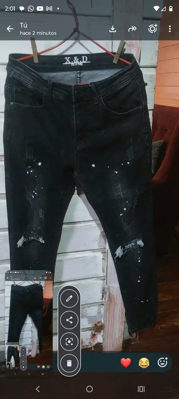 Jeans negros desgastados para mujer M&D - 2