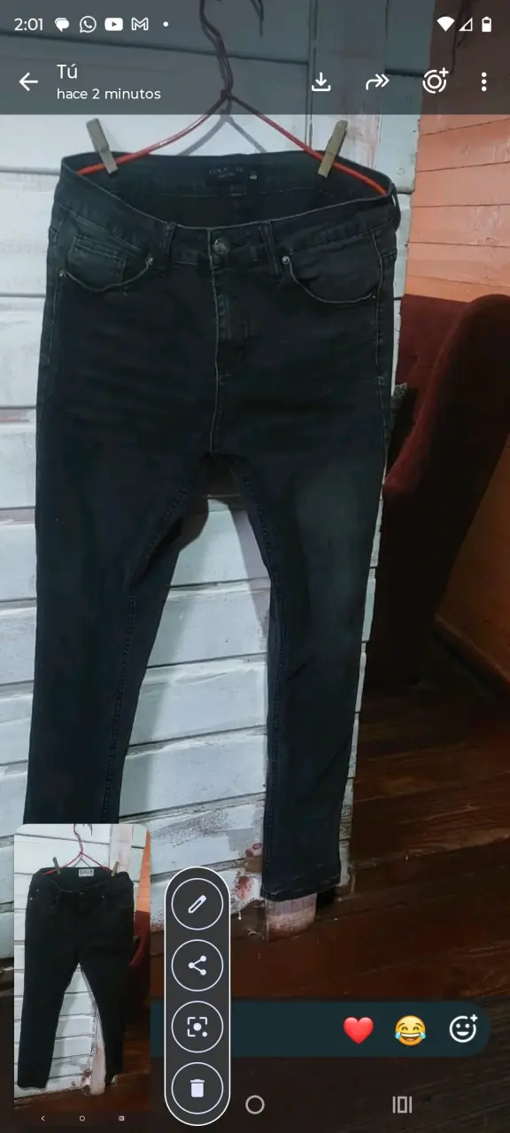 Jeans negros desgastados para mujer M&D - 3