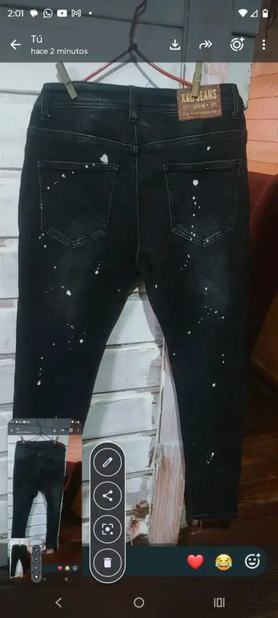 Jeans negros desgastados para mujer M&D - miniatura 4