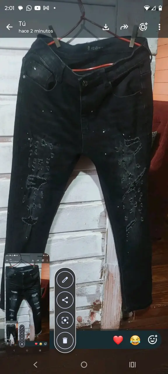 Jeans negros desgastados para mujer M&D - 6