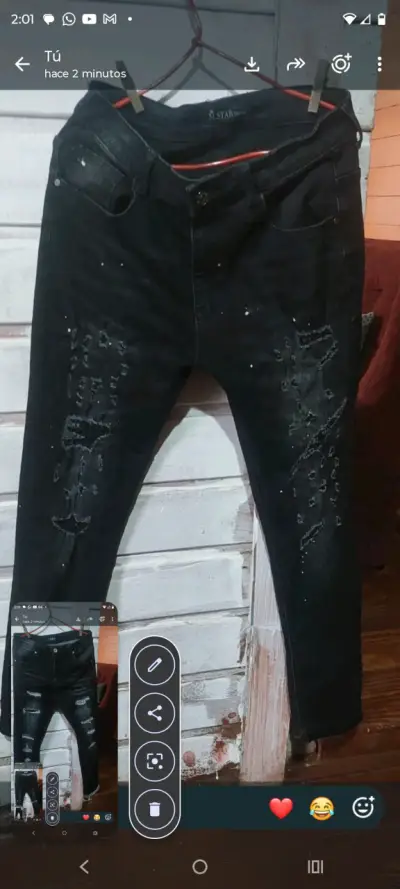 Jeans negros desgastados para mujer M&D - miniatura 6