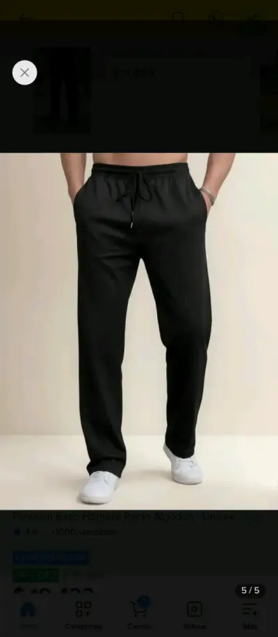 Pantalón buzo unisex negro  y azul marino - miniatura 1