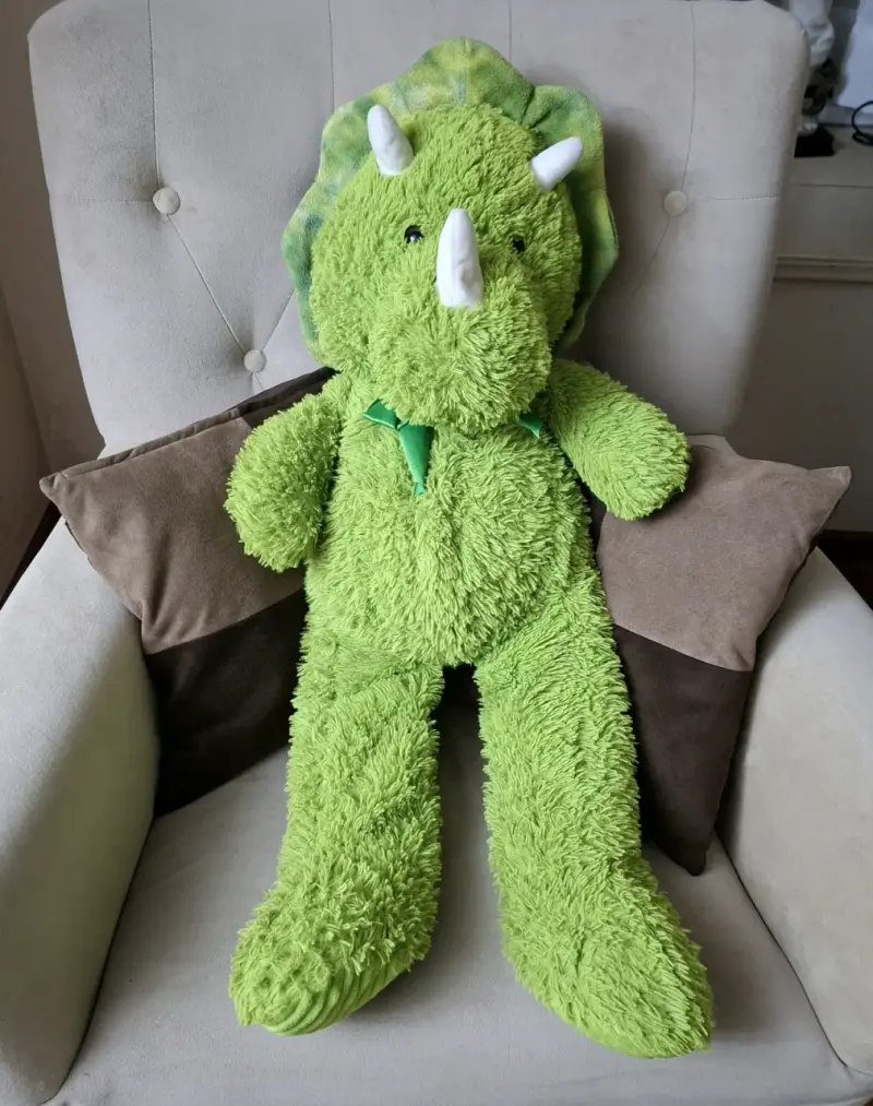 Peluche de dinosaurio verde grande