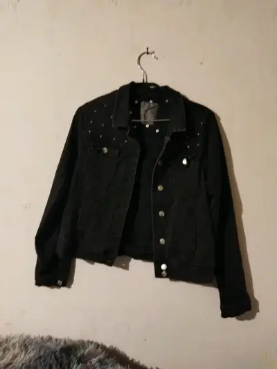 Chaqueta de mezclilla negra con tachas St Brklyn - miniatura 1