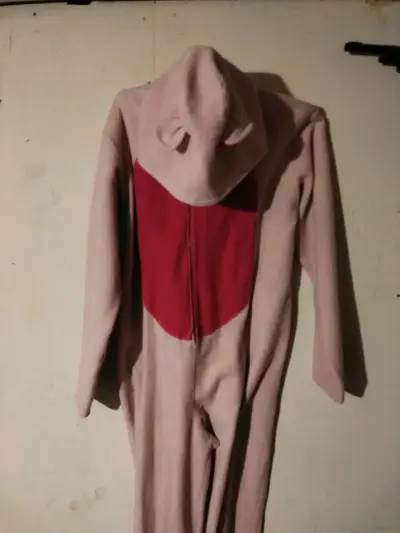 Disfraz de cuerpo completo rosado con capucha - miniatura 1