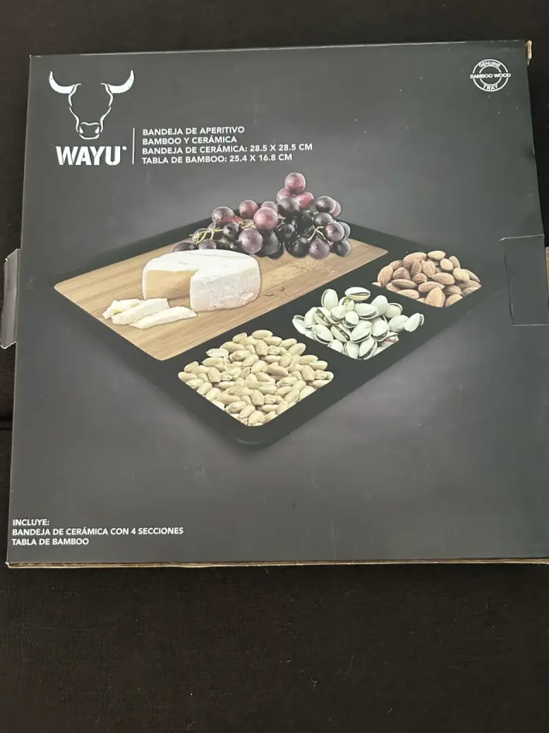 Bandeja de Aperitivo Wayu de Bambú y Cerámica - 1