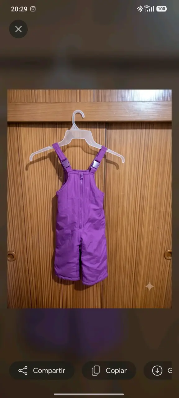 Overol de nieve morado para niños