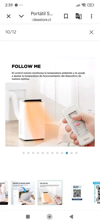 Aire Acondicionado Portátil Midea SmartFlex 12000 BTU - miniatura 5
