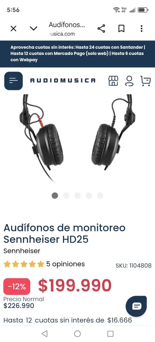 Audífonos de monitoreo Sennheiser HD 25 usados - 4