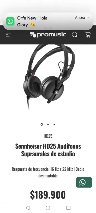 Audífonos de monitoreo Sennheiser HD 25 usados - miniatura 5