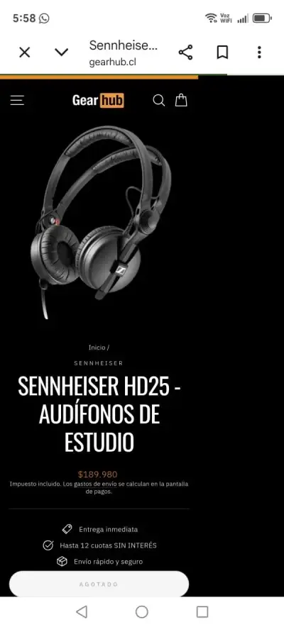 Audífonos de monitoreo Sennheiser HD 25 usados - miniatura 6