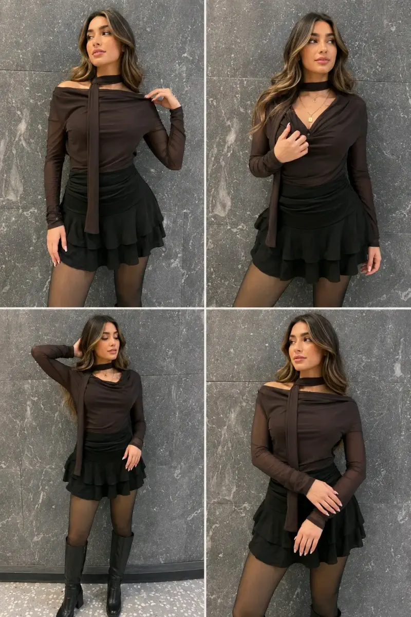 Polera lycra elasticado versatil - 3