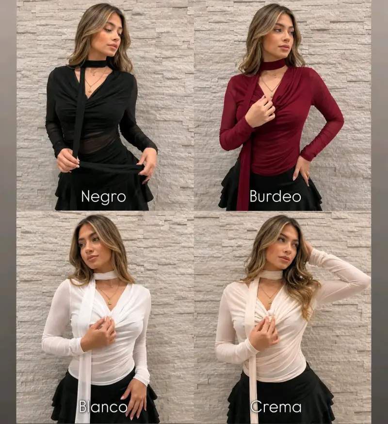 Polera lycra elasticado versatil - 4