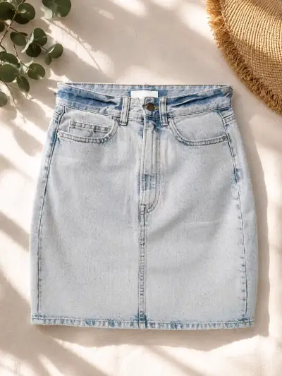 Falda de mezclilla H&M azul claro estilo casual - miniatura 2