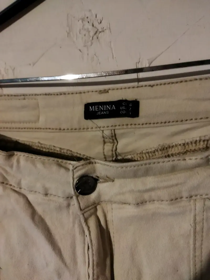 Pantalones cargo beige Menina con bolsillos - 2