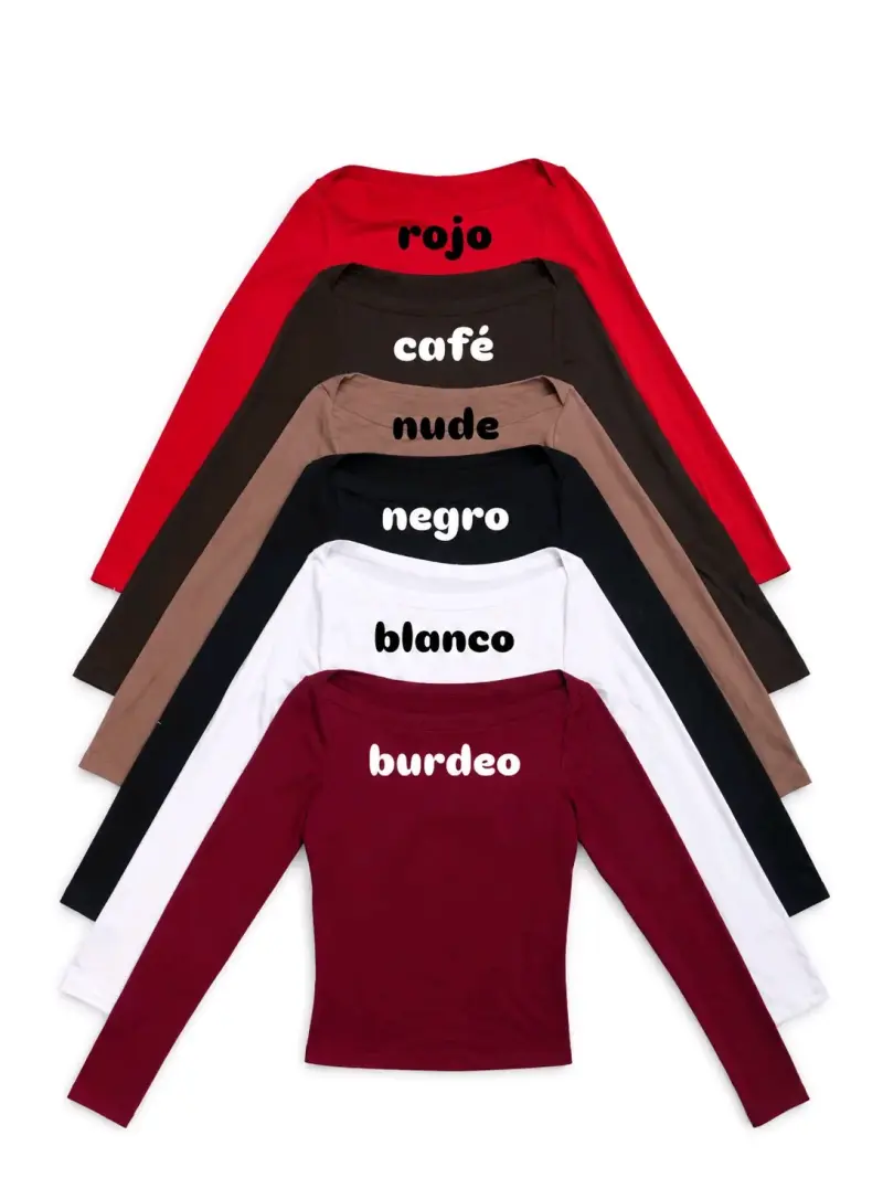 Polera Negra Cuello Bote Mujer - 4