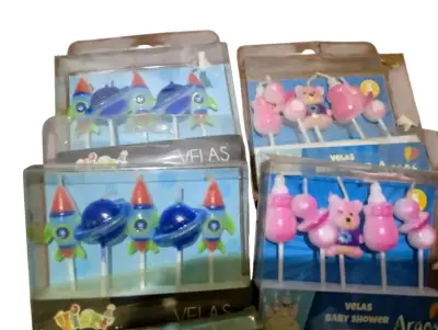 Pack 9 VELAS Bebé niño - miniatura 2
