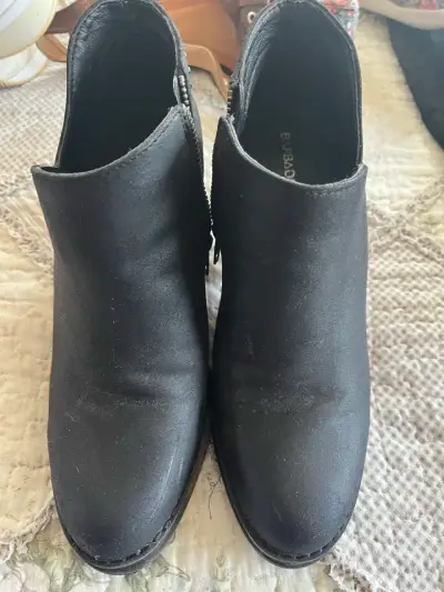 Botines de cuero negro con tacón Barbados - miniatura 2