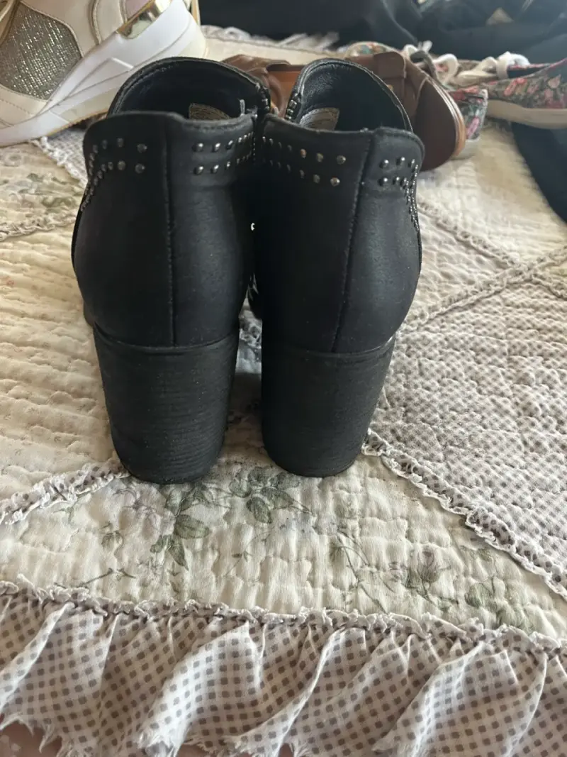 Botines de cuero negro con tacón Barbados - 3