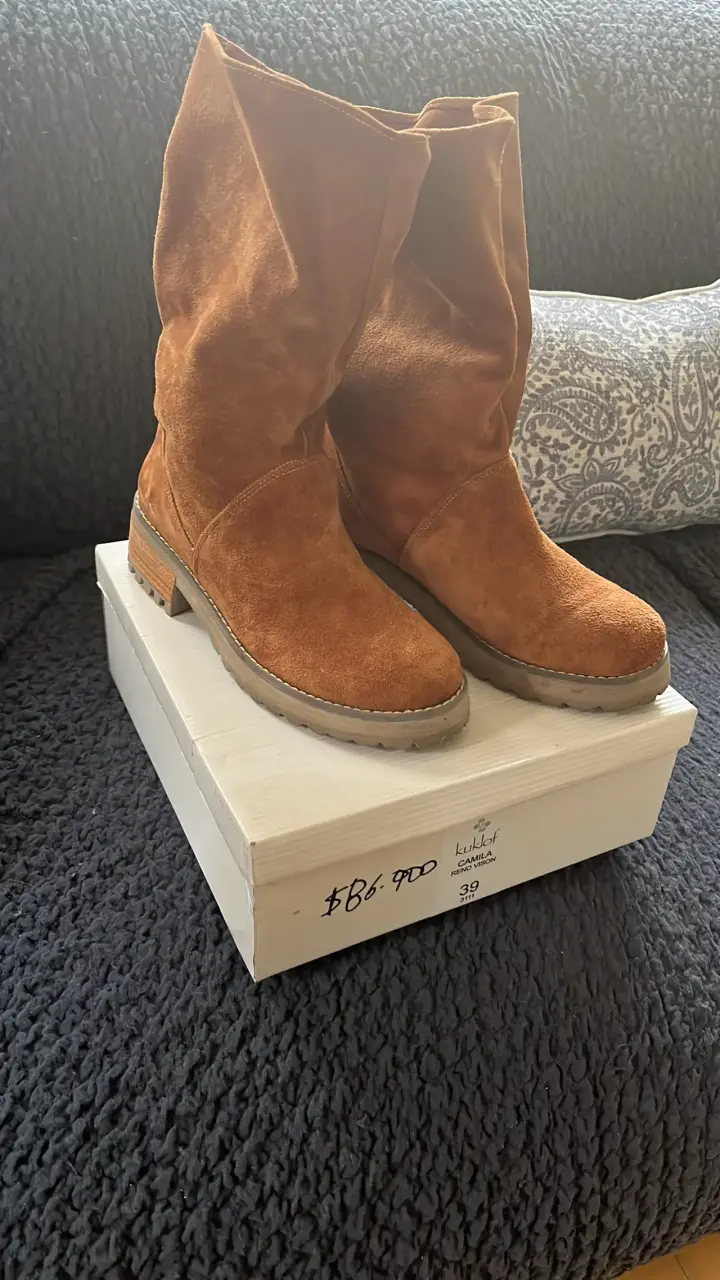 Botas de gamuza marrón para mujer talla 39 - 3