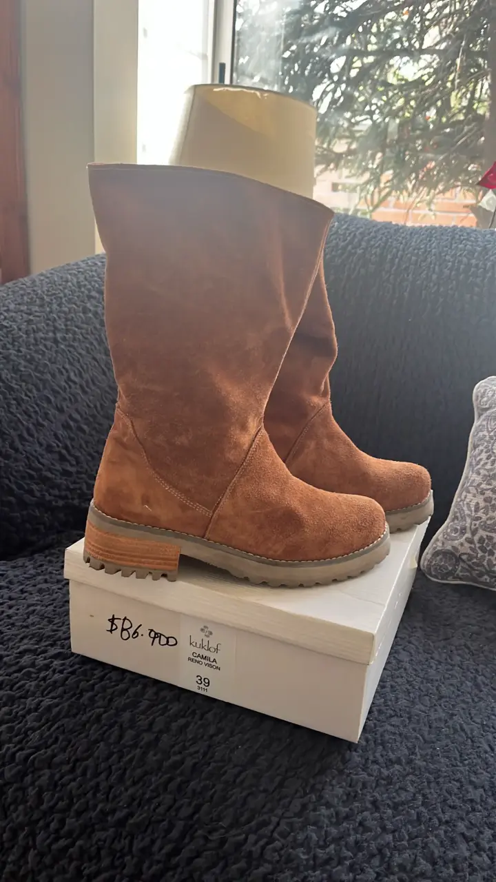 Botas de gamuza marrón para mujer talla 39 - 5