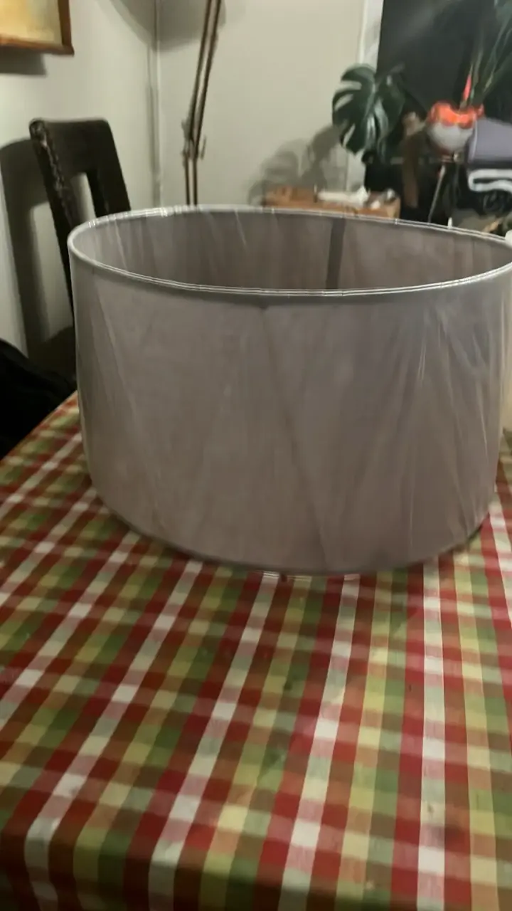 Pantalla de lámpara cilíndrica beige - 2