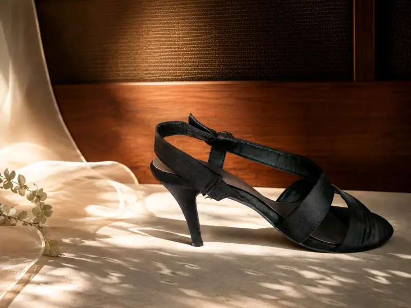 Sandalias de tacón negro elegantes para mujer - 1