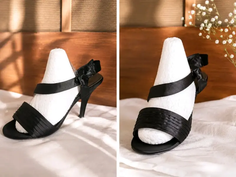Sandalias de tacón negro elegantes para mujer - 2