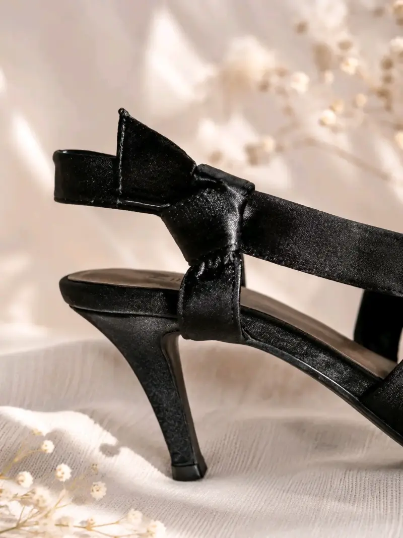 Sandalias de tacón negro elegantes para mujer - 5