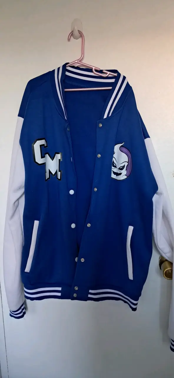 Chaqueta Universitaria azul con logo Club Misterio - 1