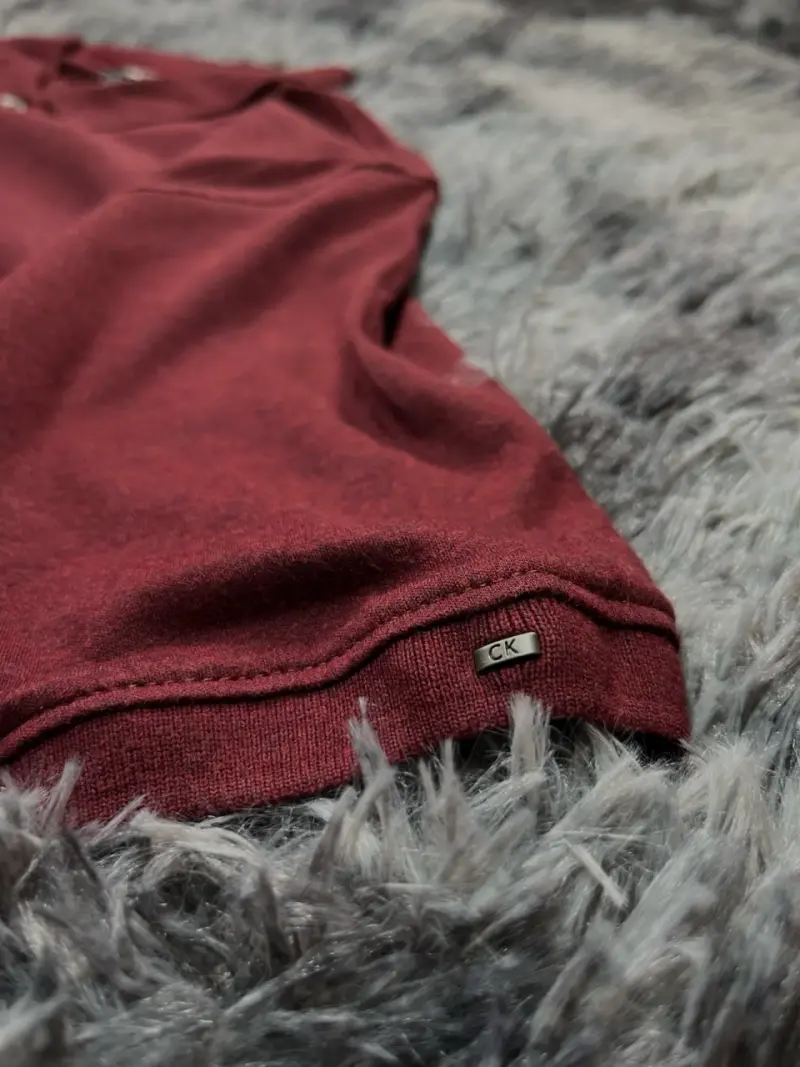 Polera polo burdeos Calvin Klein para hombre - 3