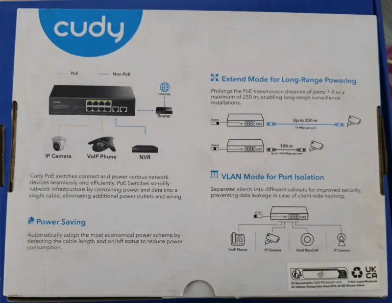 Switch Gigabit PoE+ Cudy 8 Puertos - 1