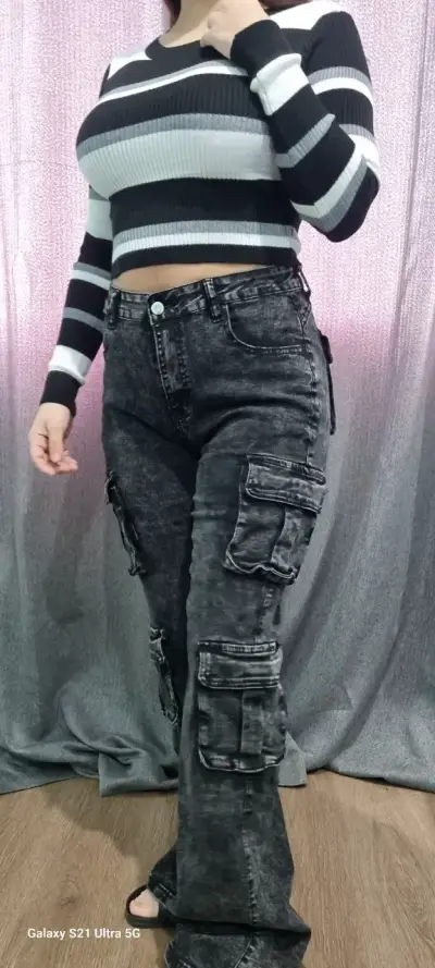 Jeans cargo mujer - miniatura 1
