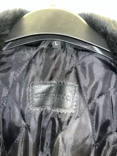 Abrigo de cuero negro Steffano Cocci talla L - miniatura 2