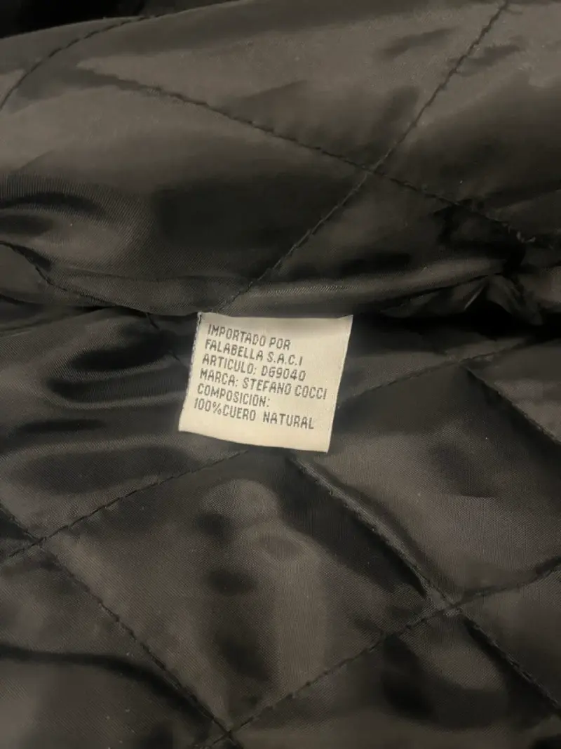 Abrigo de cuero negro Steffano Cocci talla L - 3
